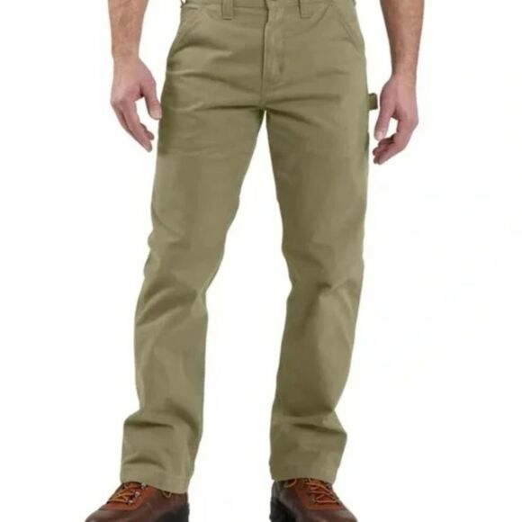 Carhartt Men's Carpenter Pants 40x30 (41x29) Green B324 ARG Twill Workwear - Picture 2 of 15